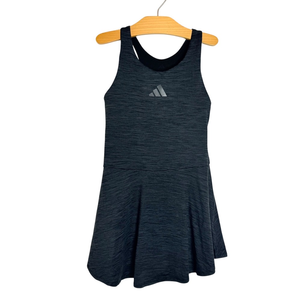Adidas Girls Sport Dress Gray Space Dye Racerback Athletic Tennis Golf Dress